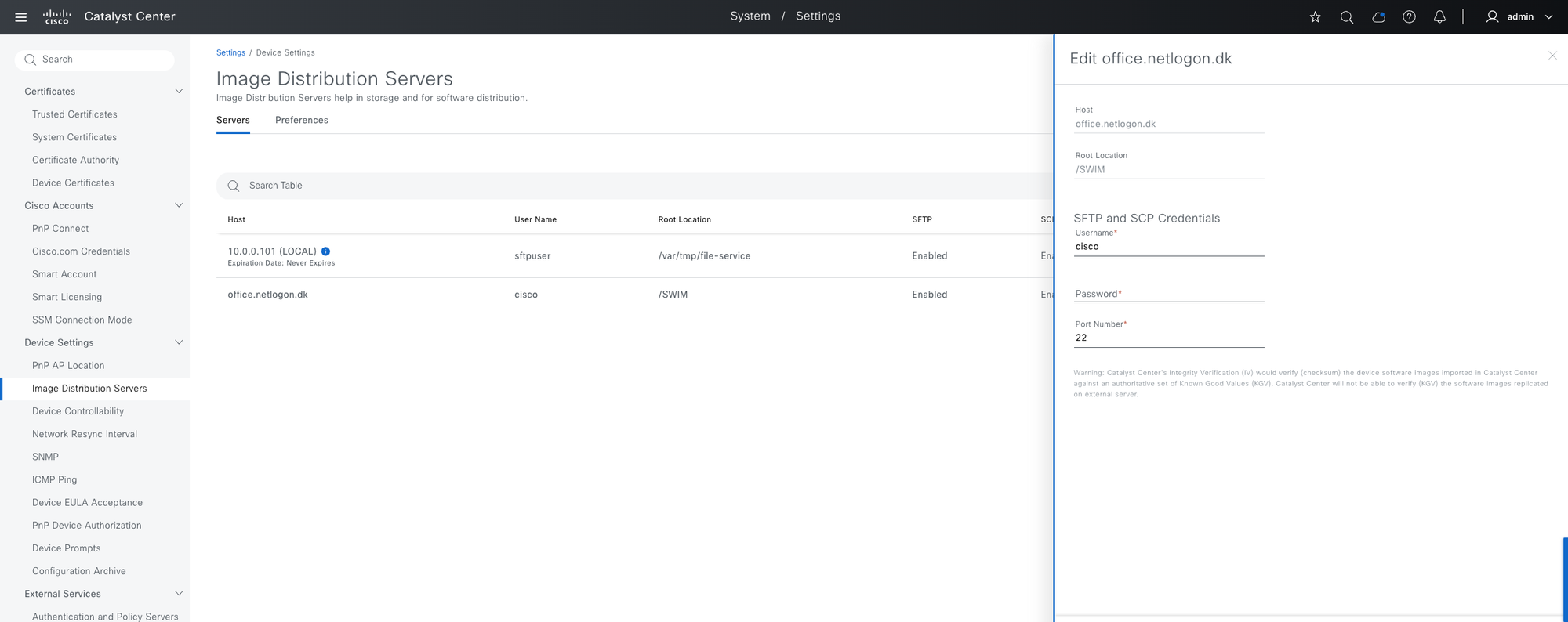 SWIM with Cisco Catalyst Center and external REPO