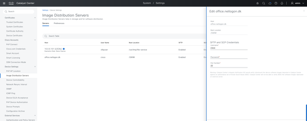 SWIM med Cisco Catalyst Center og ekstern REPO